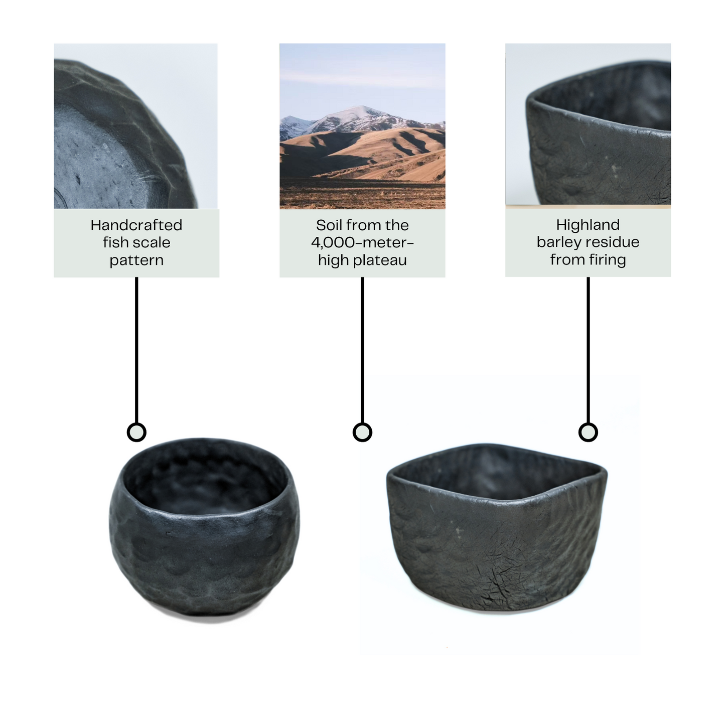 Heaven & Earth — Handmade Black Clay Fortune Cups (Set of 2)Oriental Teaware Gift