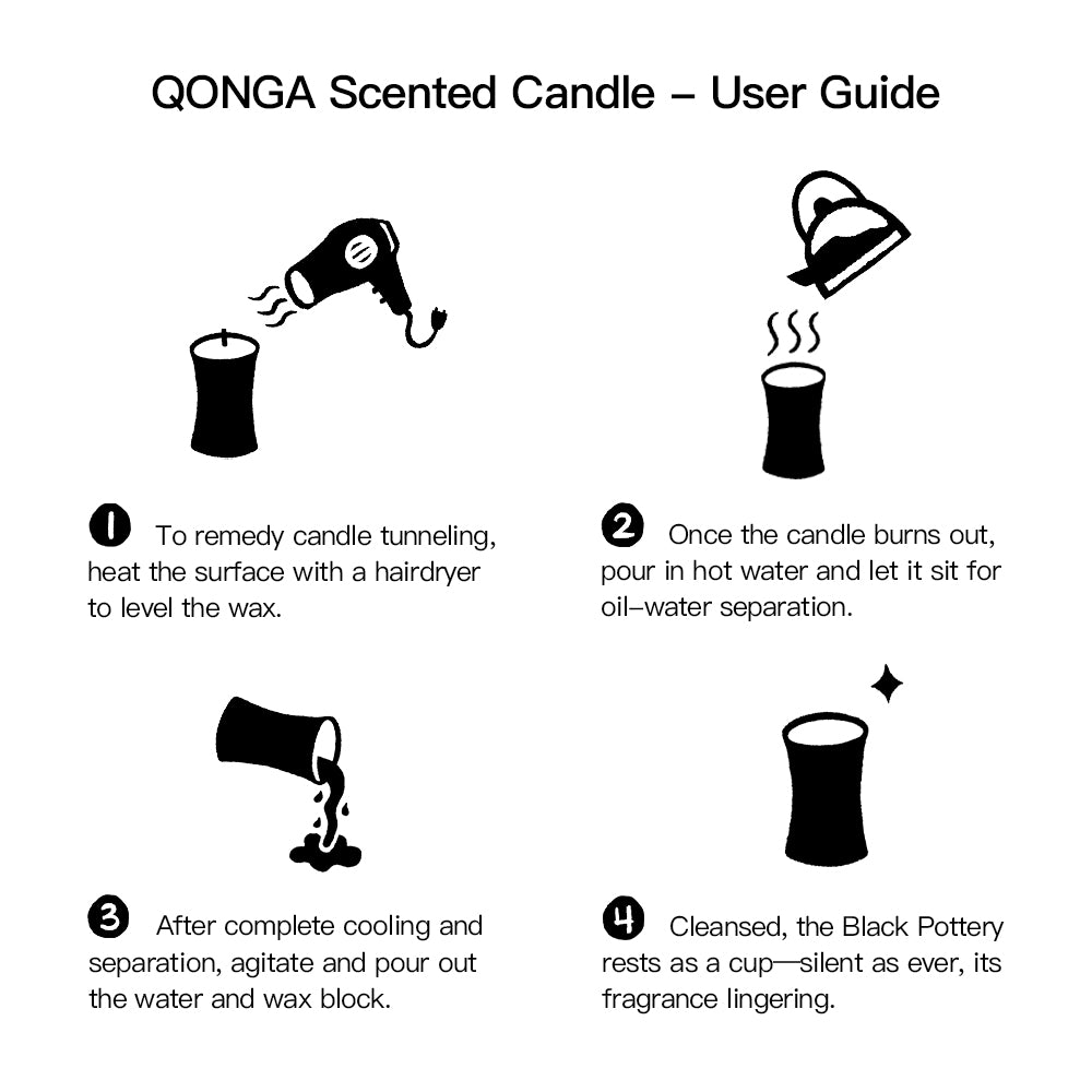 Qonga Sage Forest-- Highland Handcrafted Black Pottery Incense Vessel