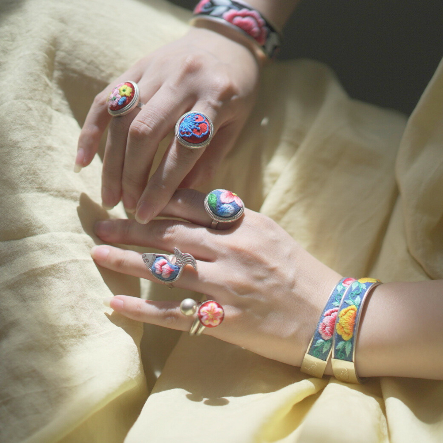 QONGA Qiang Embroidery Ring · A Heritage Woven in Threads