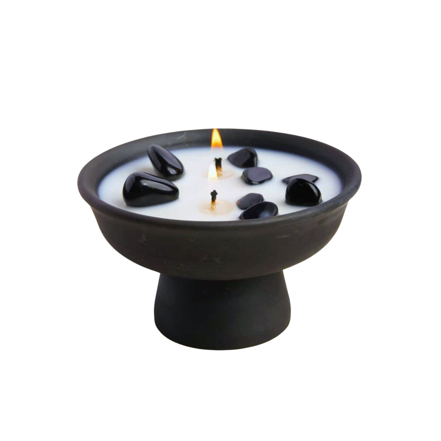 Qonga Amber Sutra -- Highland Handcrafted Black Pottery Incense Vessel